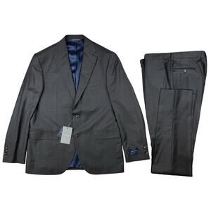 Jack Victor Super 130's Esprit CT Two Piece Suit Grey Blue Check Size 42 R, 36 W